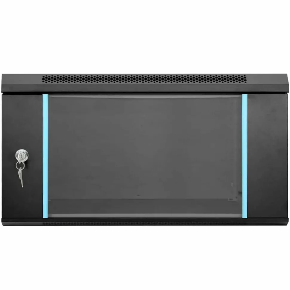 vidaXL Netwerk kabinet met opslag Zwart 60 x 60 x 35 cm Staal