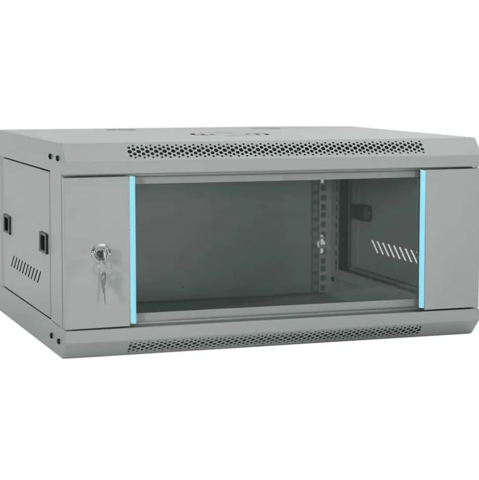 vidaXL Netwerk kabinet met opslag Grijs 60 x 45 x 28 cm Staal