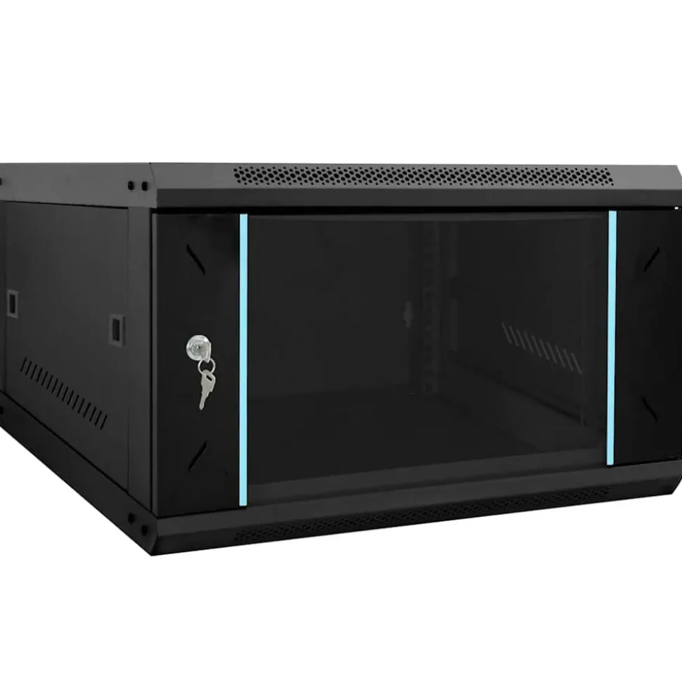 vidaXL Netwerk kabinet met opslag Zwart 53 x 60 x 30 cm Staal