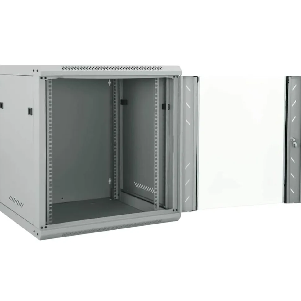 vidaXL Netwerk kabinet met opslag Grijs 60 x 60 x 65 cm Staal