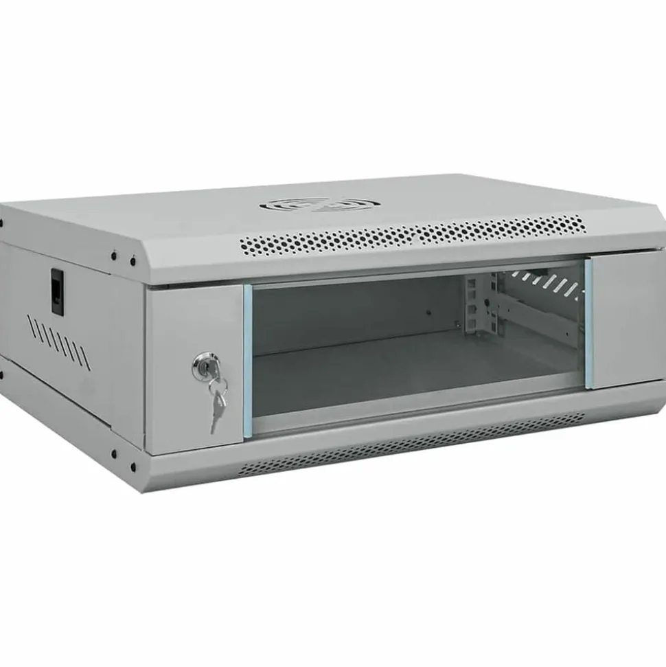 vidaXL Netwerk kabinet met opslag Grijs 53 x 35 x 21 cm Staal