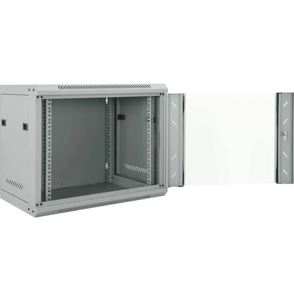 vidaXL Netwerk kabinet met opslag Grijs 60 x 45 x 50 cm Staal