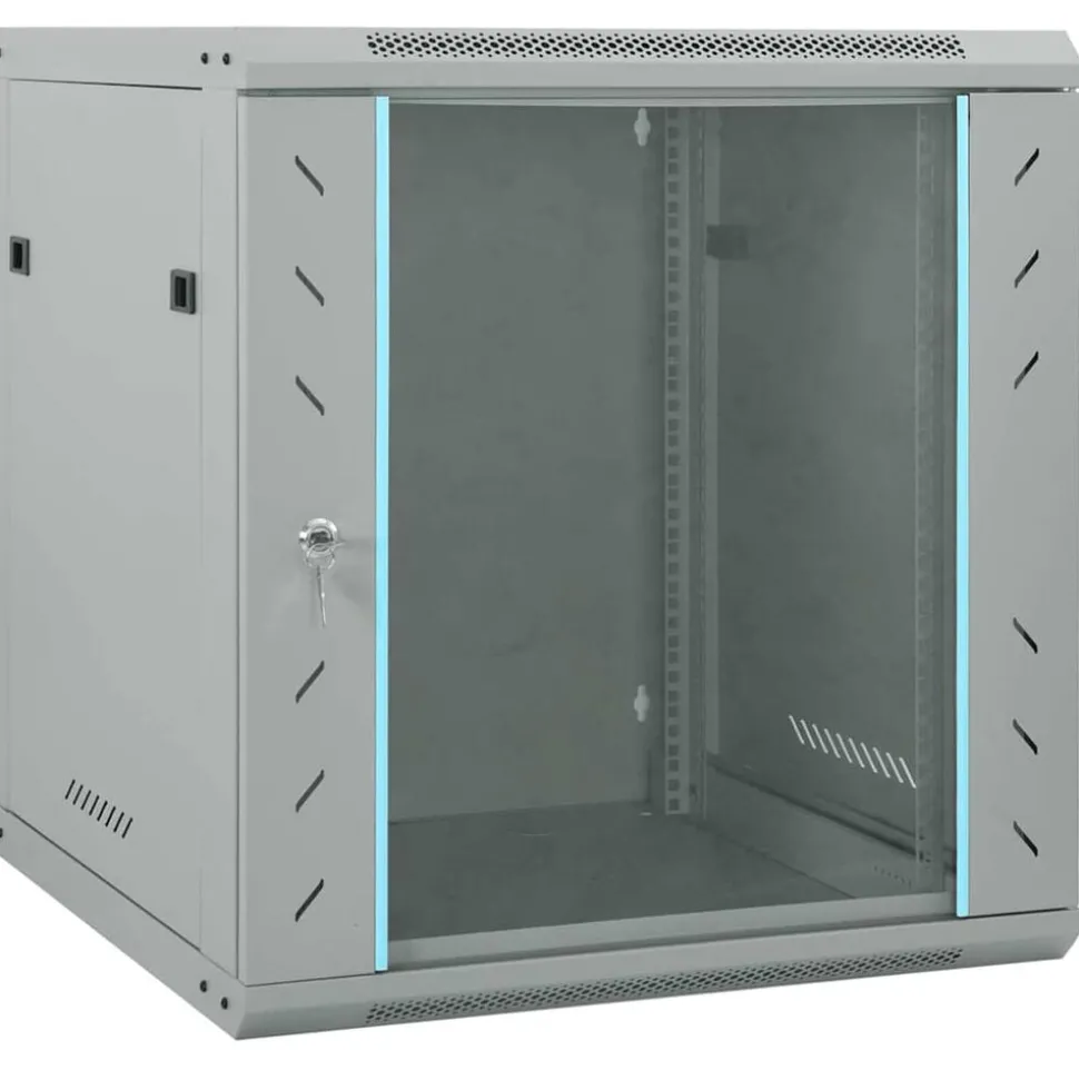 vidaXL Netwerk kabinet met opslag Grijs 60 x 45 x 65 cm Staal