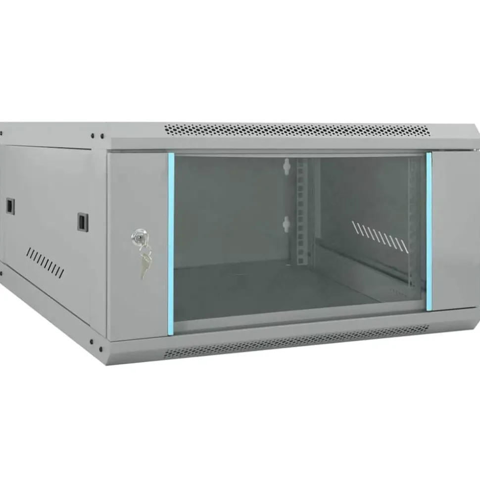 vidaXL Netwerk kabinet met opslag Grijs 60 x 60 x 35 cm Staal