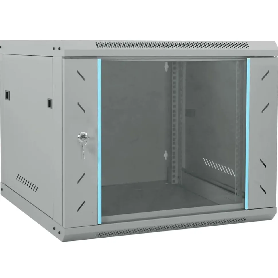 vidaXL Netwerk kabinet met opslag Grijs 60 x 60 x 50 cm Staal