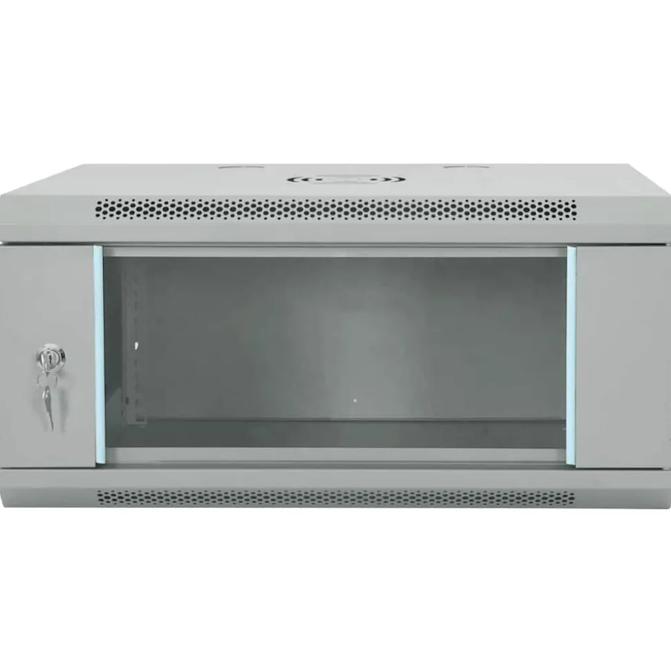vidaXL Netwerk kabinet met opslag Grijs 60 x 35 x 28 cm Staal