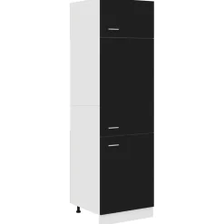 vidaXL Ombouwkast voor koelkast Lyon 60x57x207 cm bewerkt hout zwart