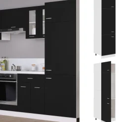 vidaXL Ombouwkast voor koelkast Lyon 60x57x207 cm bewerkt hout zwart