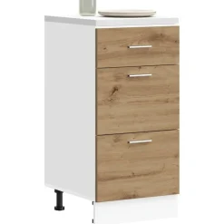 vidaXL Onderkast Lyon 40x46x81,5 cm bewerkt hout artisanaal eikenkleur