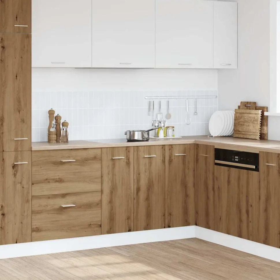 vidaXL Onderkast Lyon 60x46x81,5 cm bewerkt hout artisanaal eikenkleur
