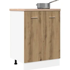 vidaXL Onderkast Lyon 60x46x81,5 cm bewerkt hout artisanaal eikenkleur