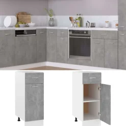 vidaXL Onderkast met lade Lyon 30x46x81,5 cm bewerkt hout betongrijs