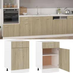 vidaXL Onderkast met lade Lyon 50x46x81,5 cm sonoma eikenkleur