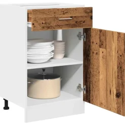 vidaXL Onderkast met lade Lyon 50x46x81,5 cm bewerkt hout oud houtkleurig
