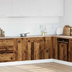 vidaXL Onderkast met lade Lyon 50x46x81,5 cm bewerkt hout oud houtkleurig