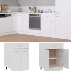 vidaXL Onderkast met lade Lyon 60x46x81,5 cm bewerkt hout wit