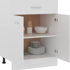 vidaXL Onderkast met lade Lyon 60x46x81,5 cm bewerkt hout wit