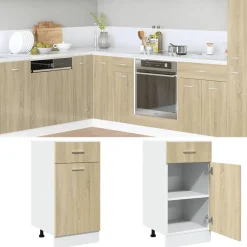 vidaXL Onderkast met lade Lyon 40x46x81,5 cm bewerkt hout sonoma eikenkleurig