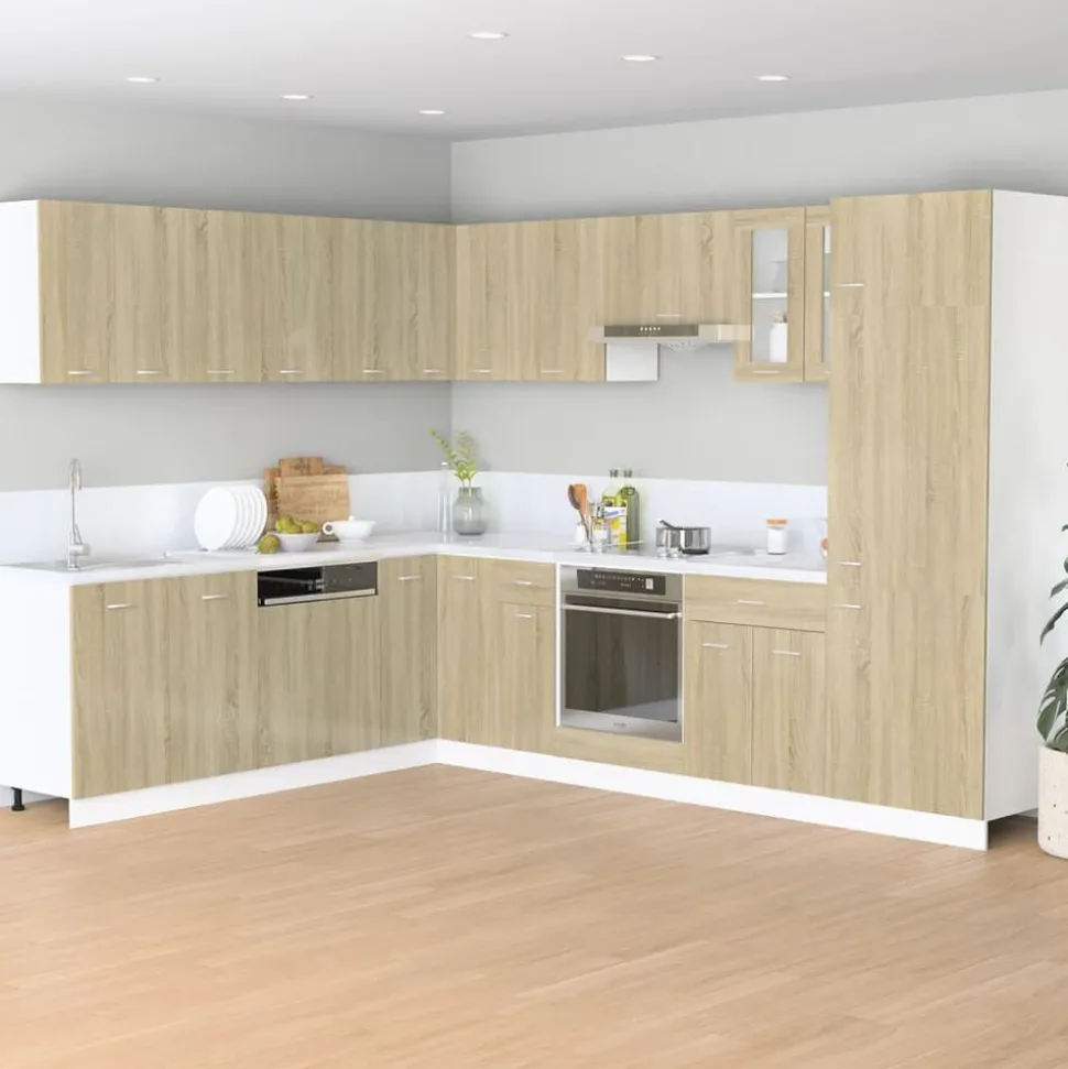 vidaXL Onderkast met lade Lyon 40x46x81,5 cm bewerkt hout sonoma eikenkleurig