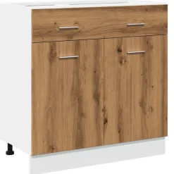 vidaXL Onderkast met lade Lyon 80x46x81,5 cm bewerkt hout artisanaal eiken