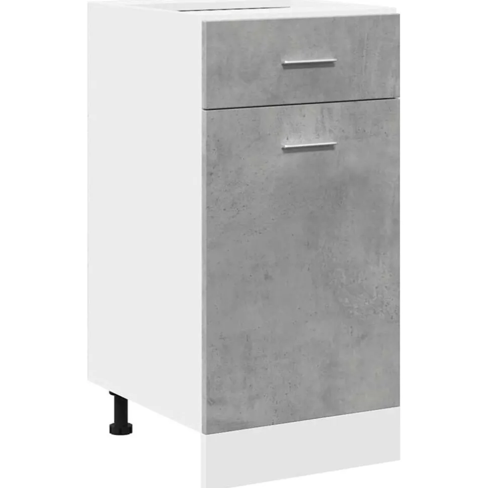 vidaXL Onderkast met lade Lyon 40x46x81,5 cm bewerkt hout betongrijs