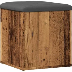 vidaXL Opbergbank 42x42x45 cm bewerkt hout oud houtkleurig