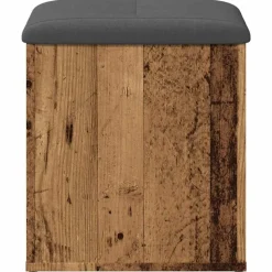vidaXL Opbergbank 42x42x45 cm bewerkt hout oud houtkleurig