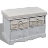 vidaXL Opbergbank 62x33x42 cm paulowniahout wit