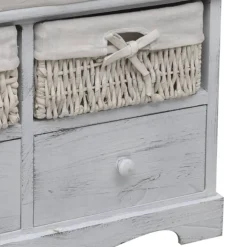 vidaXL Opbergbank 62x33x42 cm paulowniahout wit