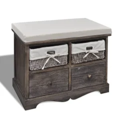 vidaXL Opbergbank 62x33x42 cm paulowniahout bruin