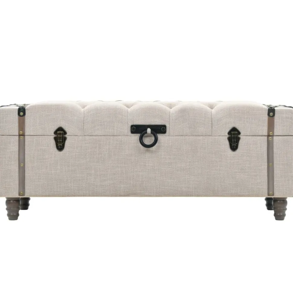 vidaXL Opbergbankenset 112x37x45 cm massief hout en staal 3-delig
