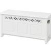 vidaXL Opbergbankje barokstijl MDF wit