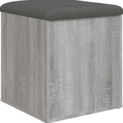 vidaXL Opbergbankje 42x42x45 cm bewerkt hout grijs sonoma eikenkleurig