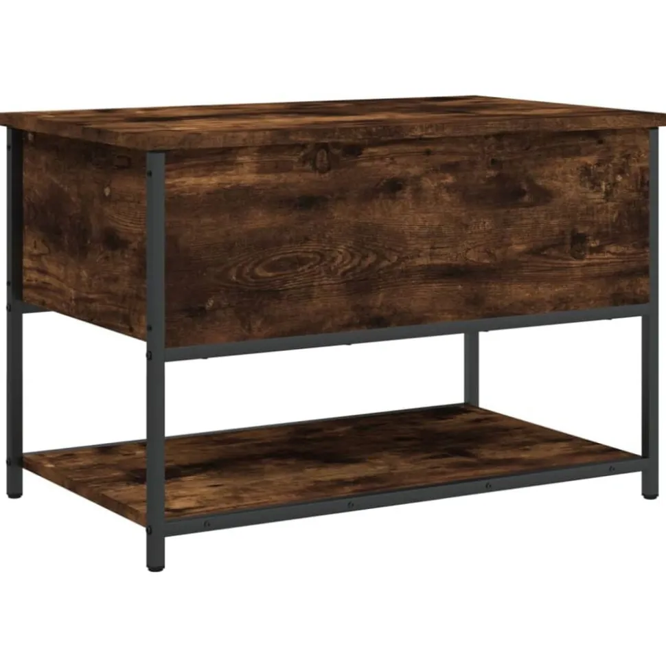 vidaXL Opbergbankje 70x42,5x47 cm bewerkt hout gerookt eikenkleurig