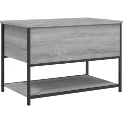 vidaXL Opbergbankje 70x42,5x47 cm bewerkt hout grijs sonoma eikenkleur
