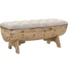 vidaXL Opbergbankje 103x51x44 cm massief hout en stof