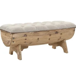 vidaXL Opbergbankje 103x51x44 cm massief hout en stof