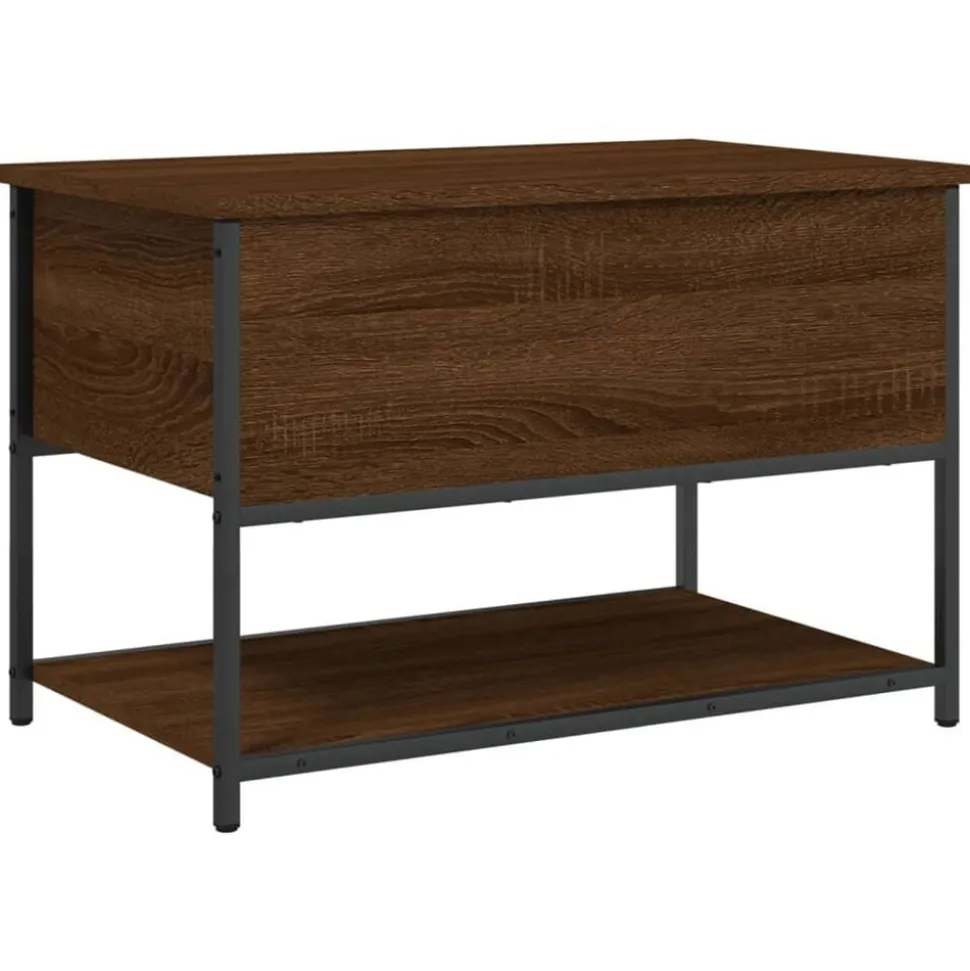 vidaXL Opbergbankje 70x42,5x47 cm bewerkt hout bruin eikenkleur