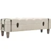 vidaXL Opbergbankje 111x34x37 cm massief hout en staal