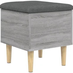 vidaXL Opbergbankje 42x42x46 cm bewerkt hout grijs sonoma eikenkleurig