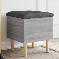 vidaXL Opbergbankje 42x42x46 cm bewerkt hout grijs sonoma eikenkleurig