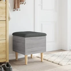 vidaXL Opbergbankje 42x42x46 cm bewerkt hout grijs sonoma eikenkleurig