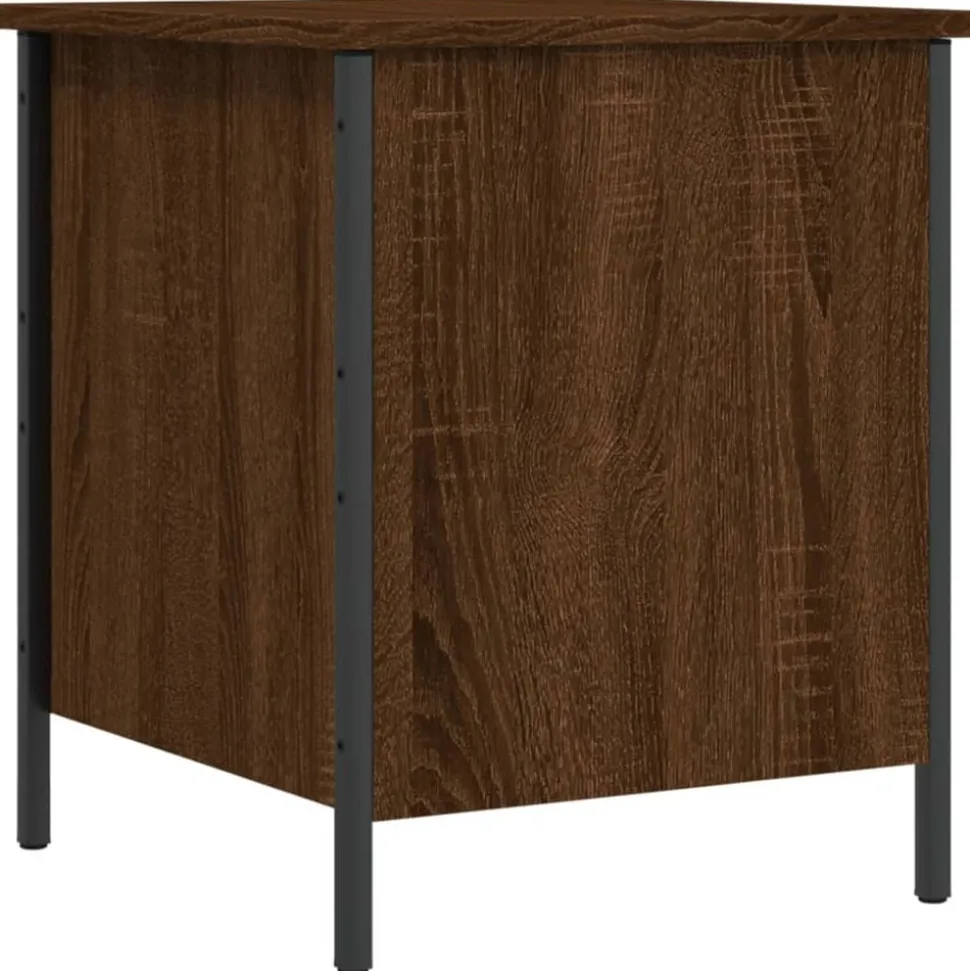 vidaXL Opbergbankje 40x42,5x50 cm bewerkt hout bruin eikenkleur