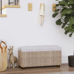 vidaXL Opbergbankjes 2 st met grijs kussen 69 cm kattenstaart