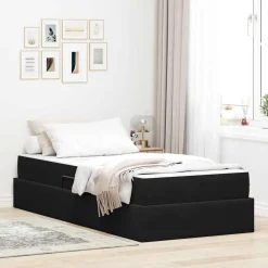 vidaXL Opbergbed met matras met matras Zwart 90 x 190 cm Fluweel