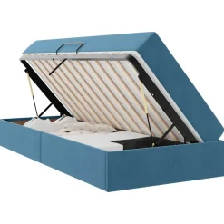 vidaXL Opbergbed met matras met matras Donkerblauw 90 x 190 cm Fluweel