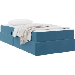 vidaXL Opbergbed met matras met matras Donkerblauw 90 x 190 cm Fluweel