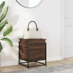 vidaXL Opbergbox met deksel 40x40x51,5 cm bewerkt hout bruin eiken