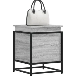 vidaXL Opbergbox met deksel 40x40x51,5 cm bewerkt hout grijs sonoma