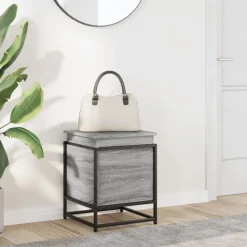 vidaXL Opbergbox met deksel 40x40x51,5 cm bewerkt hout grijs sonoma